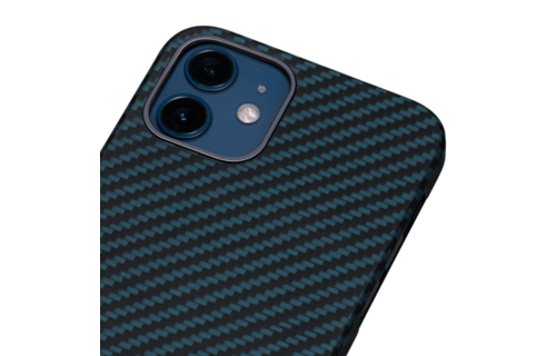 Pitaka Aramid Karbon Fiber MagEz Case for iPhone 12 Mini - Black/Blue Twill