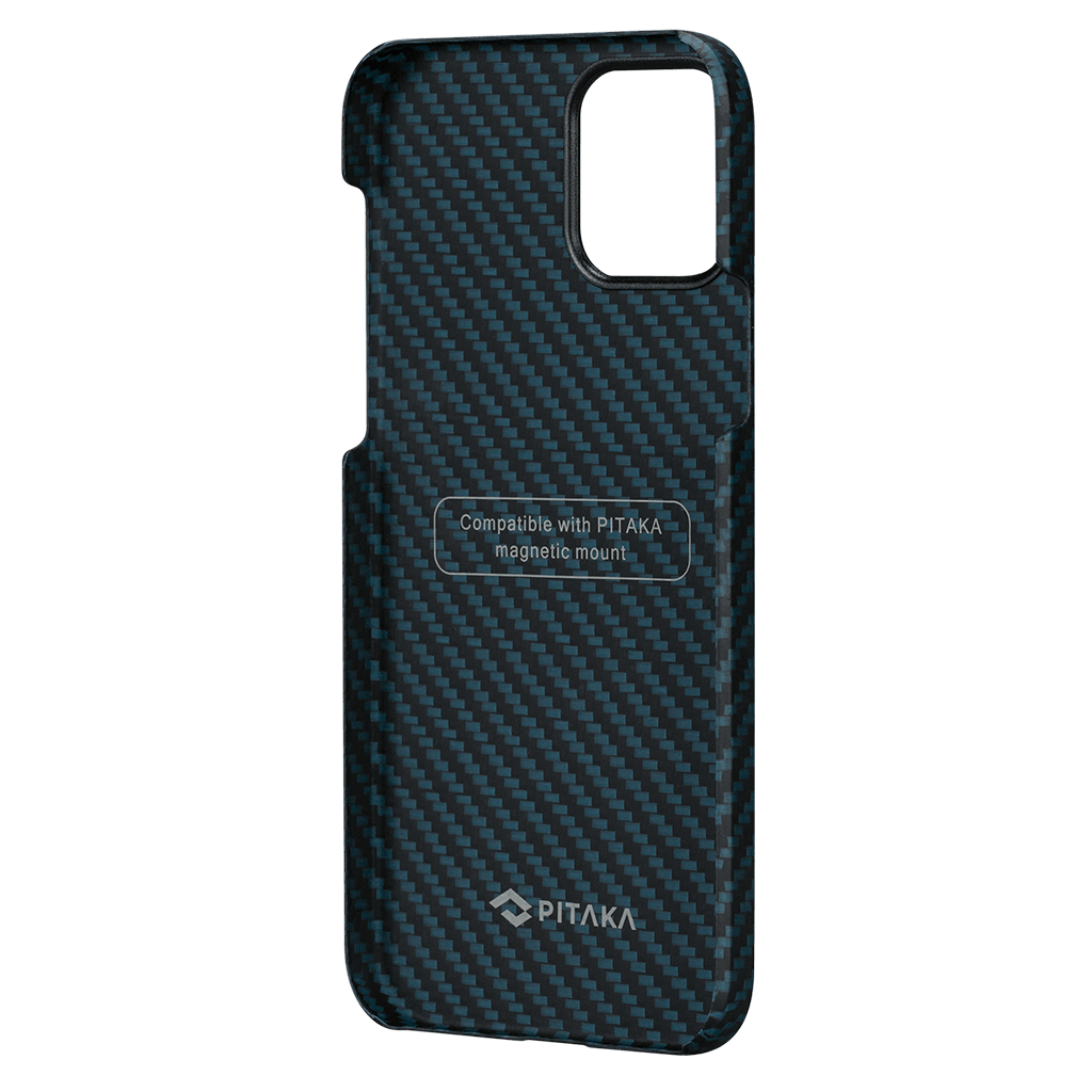 Pitaka Aramid Karbon Fiber MagEz Case for iPhone 12 Mini - Black/Blue Twill