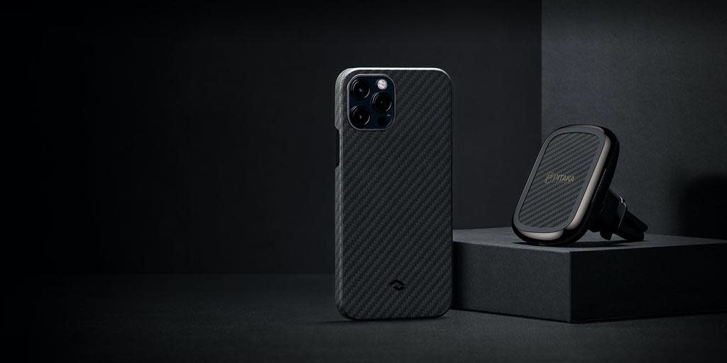 Pitaka Aramid Karbon Fiber MagEz Case for iPhone 12 Mini - Black/Blue Twill