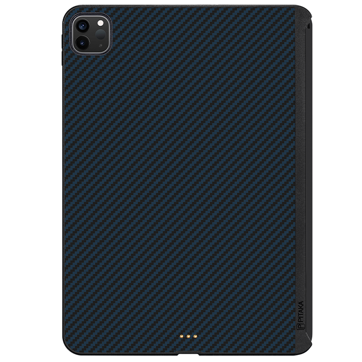 Pitaka Aramid Karbon Fiber MagEZ Case for iPad Pro 12.9” 4th-Gen (fit Smart/MagicKeyboard) - Black/Blue Twill