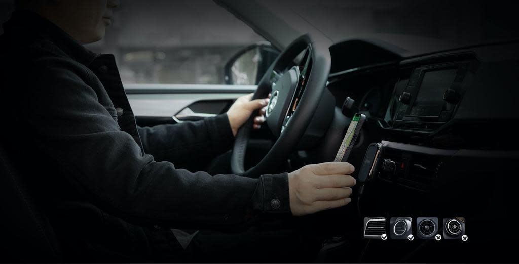 Pitaka Aramid Karbon Fiber MagEZ Case & In-Car Wireless Charging Kit iPhone 12 Mini - Black/Grey Twill