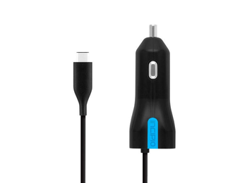 Incipio 15W USB-C Car Charger With Captive USB-C Cable - Black