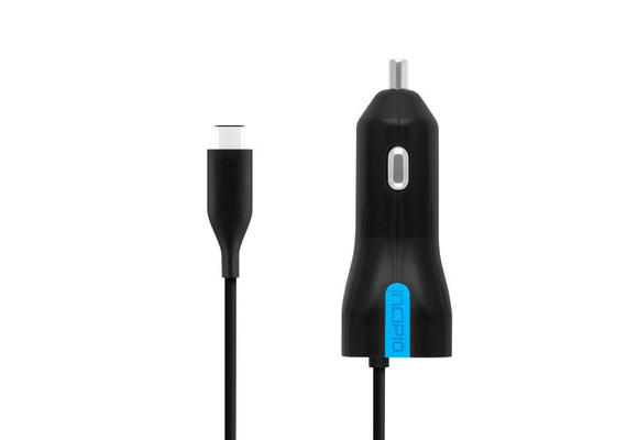 Incipio 15W USB-C Car Charger With Captive USB-C Cable - Black