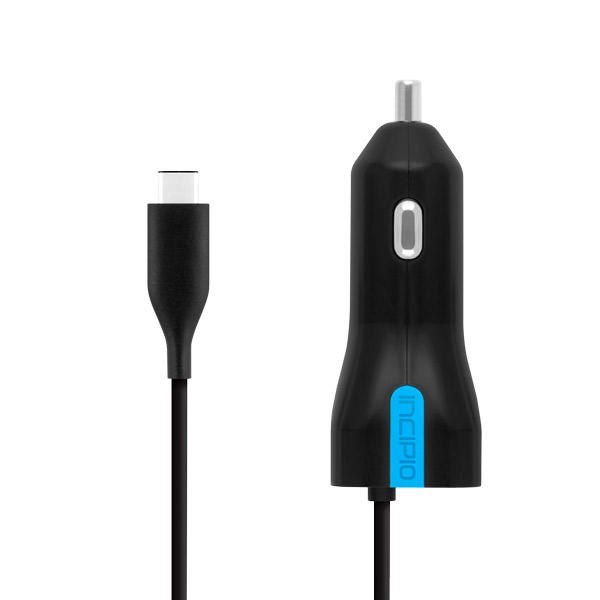 Incipio 15W USB-C Car Charger With Captive USB-C Cable - Black