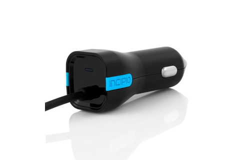 Incipio 15W USB-C Car Charger With Captive USB-C Cable - Black