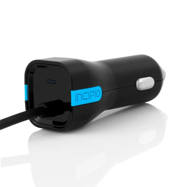 Incipio 15W USB-C Car Charger With Captive USB-C Cable - Black