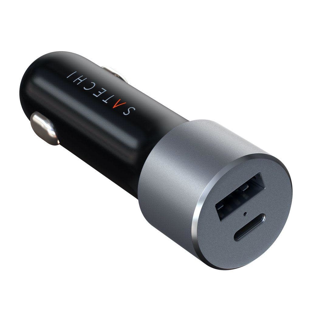 Satechi Type-C 72W PD Car Charger Dual Port (USB-C, 60W+ USB-A, 12W) - Space Gray