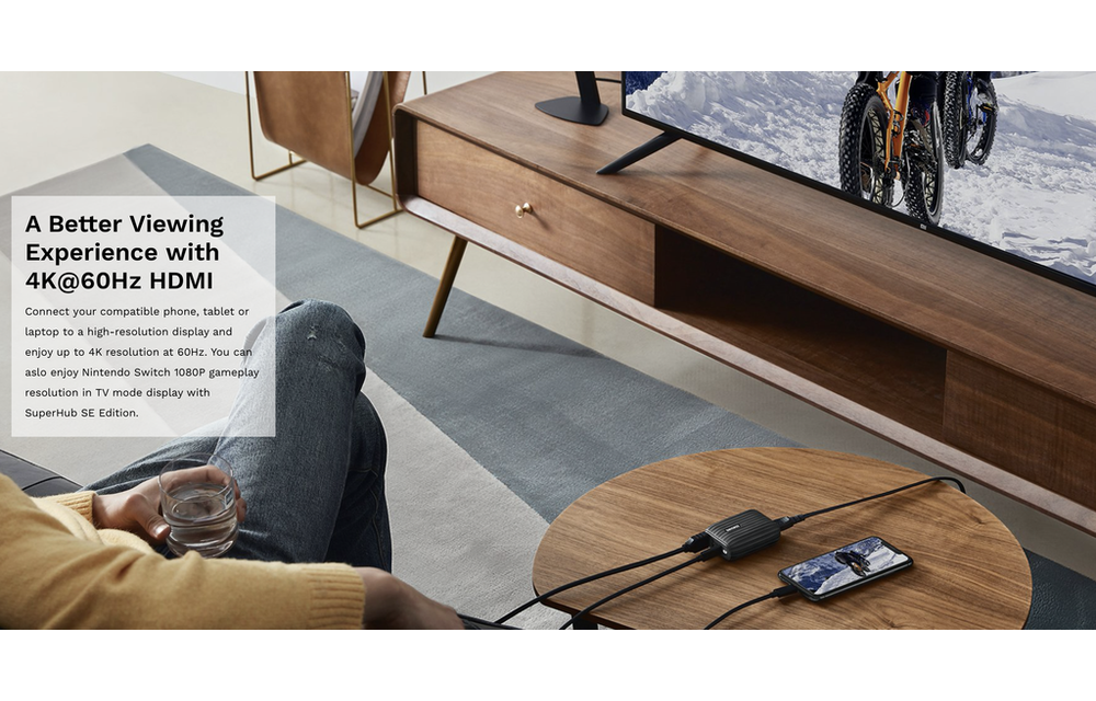 Zendure SuperHub 2-in-1 Power Adapter PD With HDMI 48W - Black