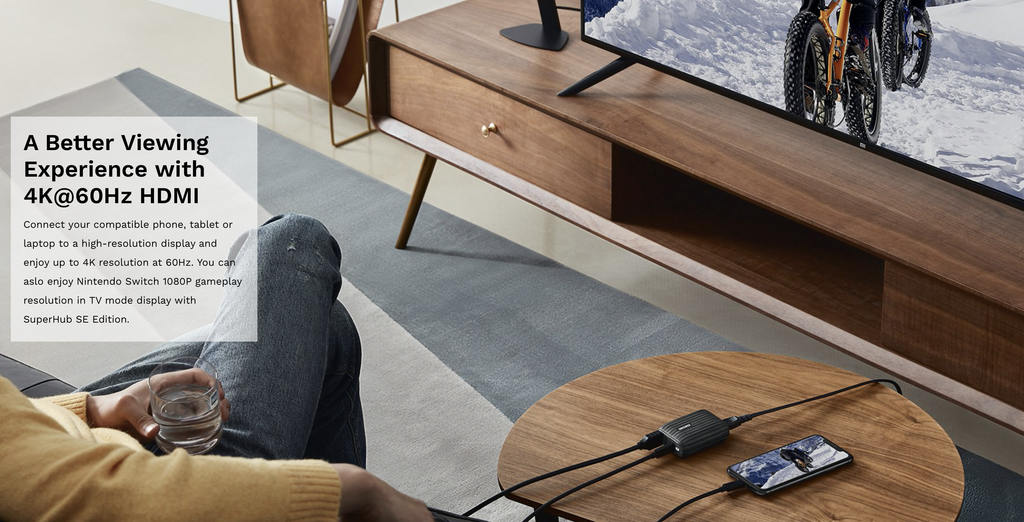 Zendure SuperHub 2-in-1 Power Adapter PD With HDMI 48W - Black