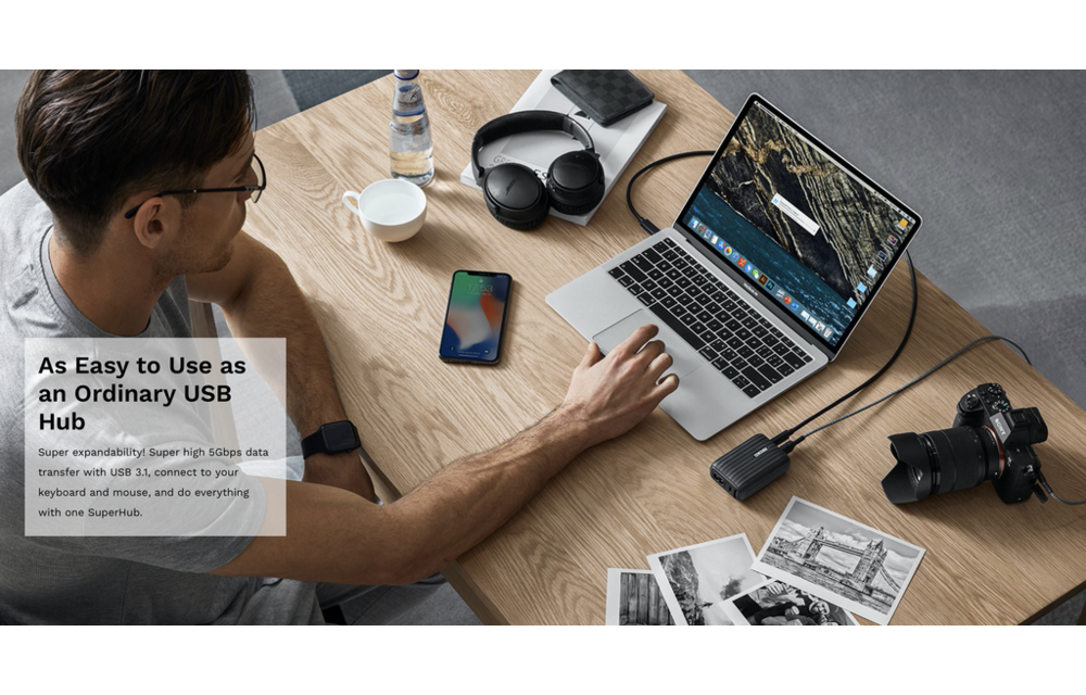 Zendure SuperHub 2-in-1 Power Adapter PD With HDMI 48W - Black