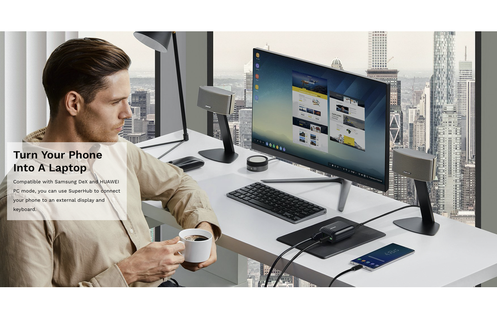 Zendure SuperHub 2-in-1 Power Adapter PD With HDMI 48W - Black