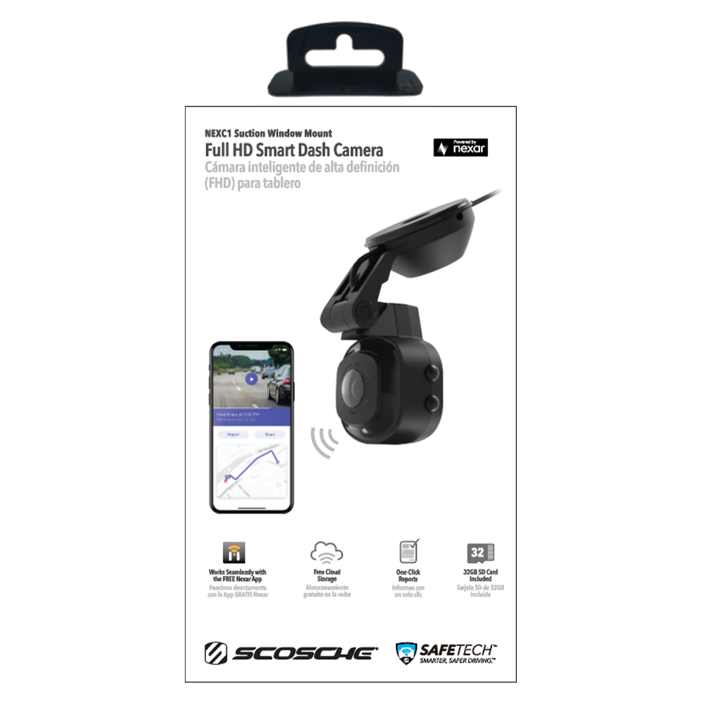Scosche Nexar Smart Dash Cam with Suction Cup Base - Black