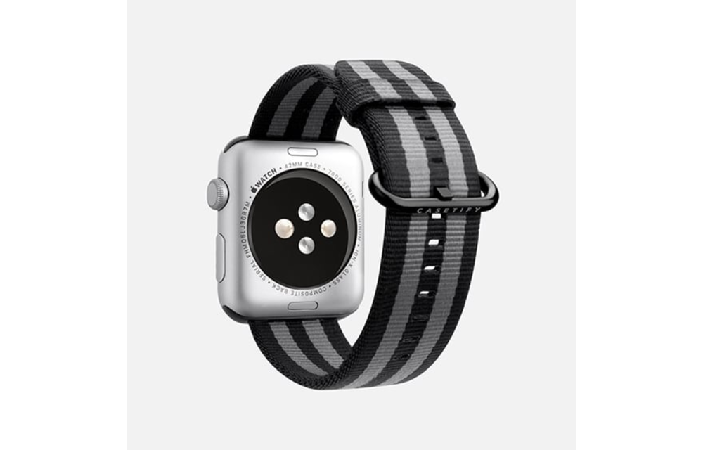Casetify Apple Watch Band Nylon Fabric All Series 42/44/45/49mm - Black Stirpes