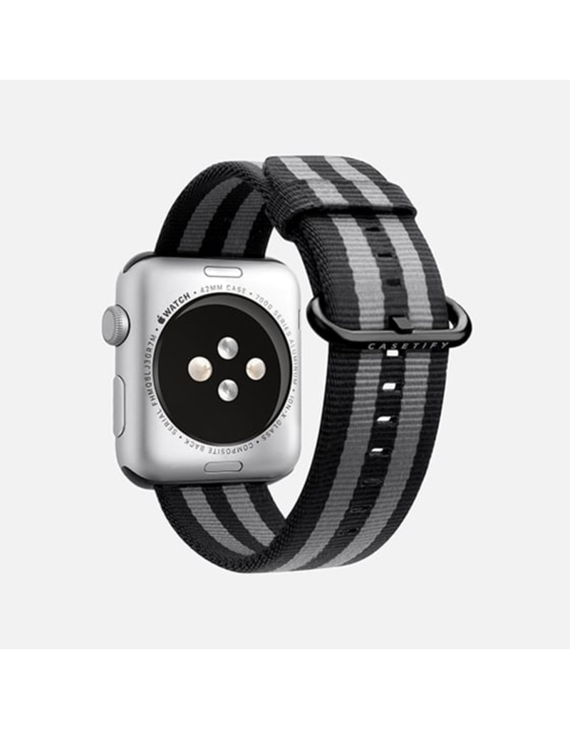 Casetify Casetify Apple Watch Band Nylon Fabric All Series 42/44/45mm - Black Stirpes
