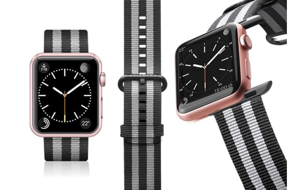 Casetify Apple Watch Band Nylon Fabric All Series 42/44/45/49mm - Black Stirpes