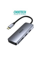 Choetech Choetech 7-In-1 USB-C MultiFunction Adapter - Gray