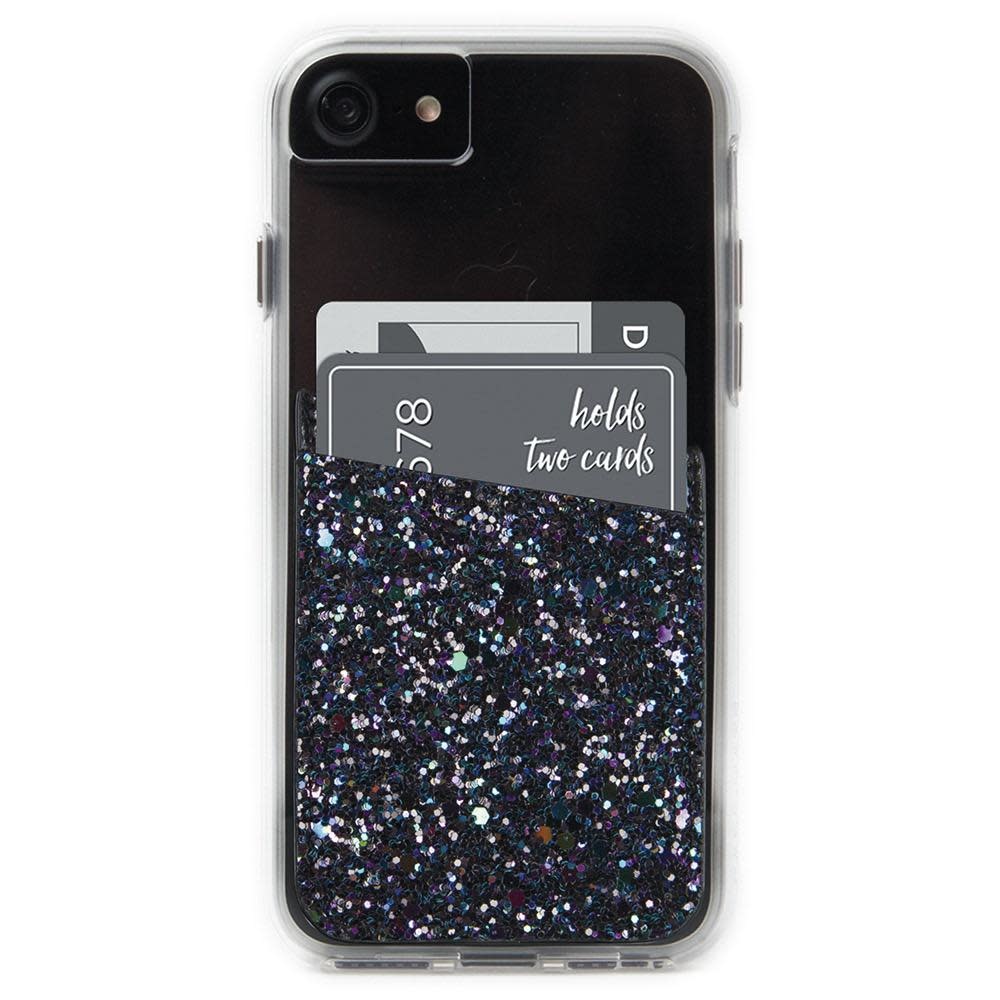 Case Mate Pockets Card Holder - Black Iridescent Glitter