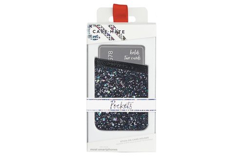 Case Mate Pockets Card Holder - Black Iridescent Glitter