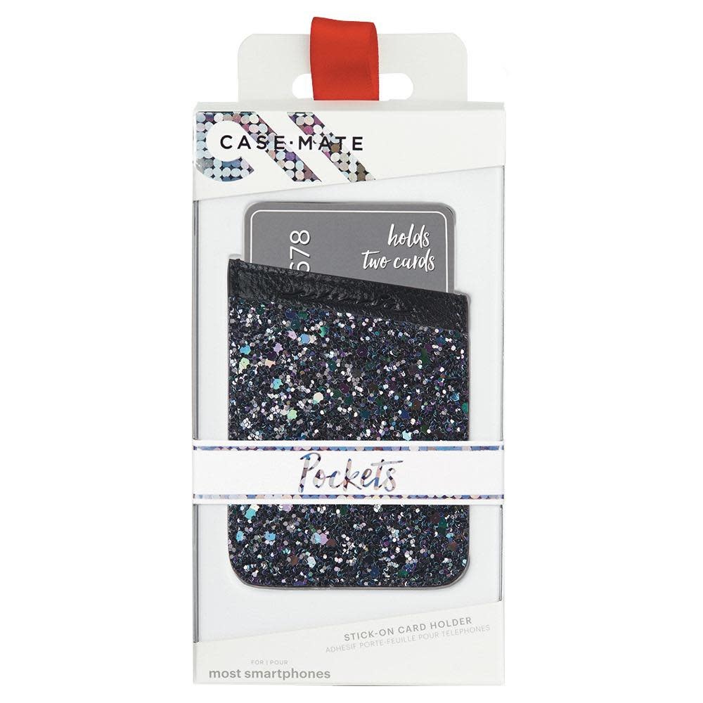 Case Mate Pockets Card Holder - Black Iridescent Glitter