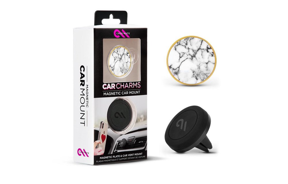 Case Mate Car Charms Magnetic Vent Mount Kit - White Marble