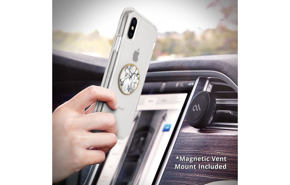 Case Mate Car Charms Magnetic Vent Mount Kit - White Marble