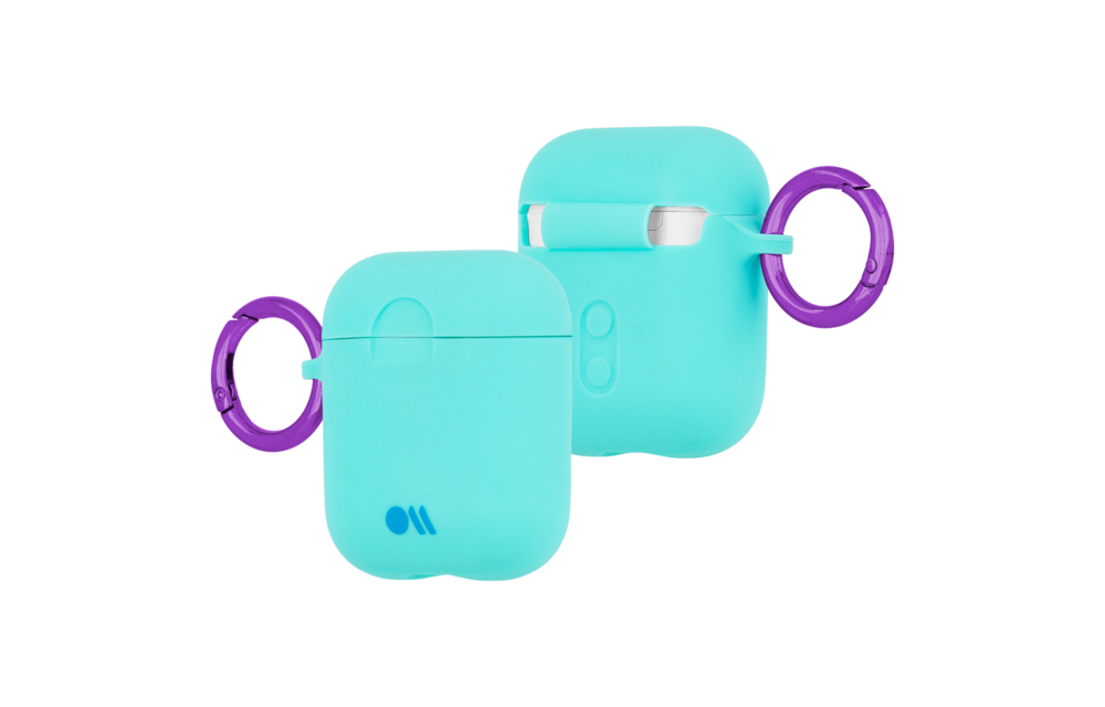 Case Mate Hook Ups Neon Apple Airpod 1/2 Case and Neck Strap - Aqua