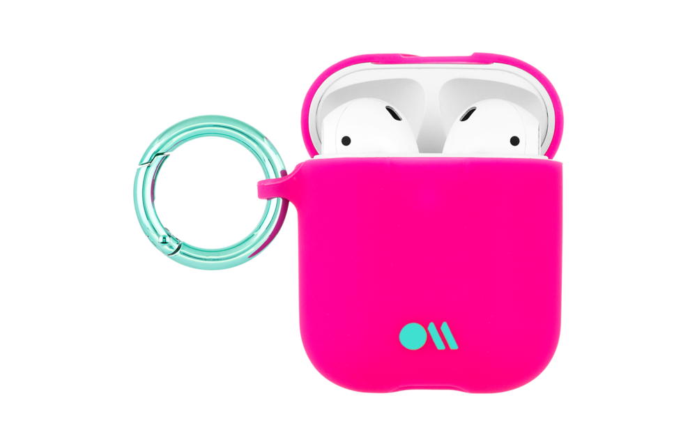 Case Mate Hook Ups Neon Apple Airpod 1/2 Case and Neck Strap - Fuchsia