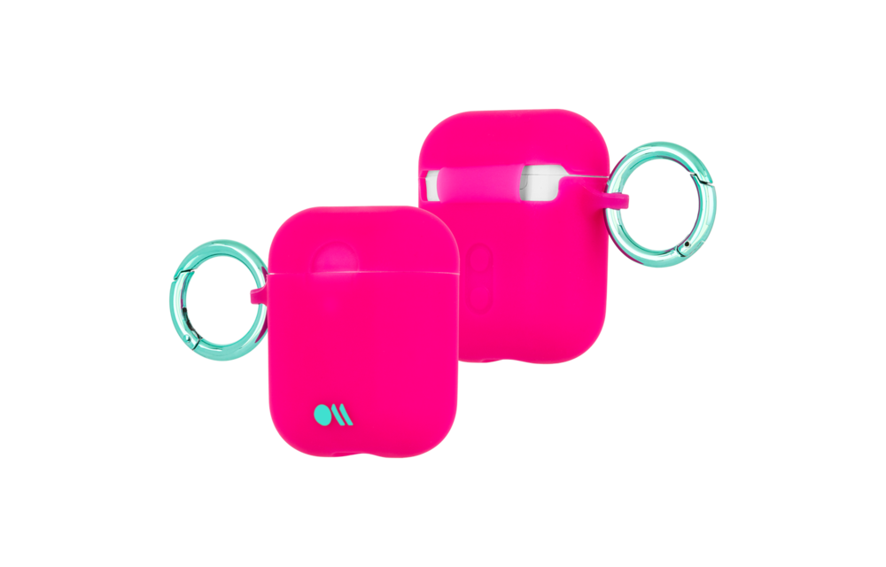 Case Mate Hook Ups Neon Apple Airpod 1/2 Case and Neck Strap - Fuchsia
