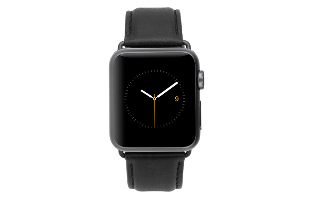 Case Mate Signature Leather Watchband for Apple Watch 42/44/45mm - Black