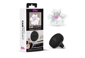 Case Mate Car Charms Magnetic Vent Mount Kit - White Silver Flower