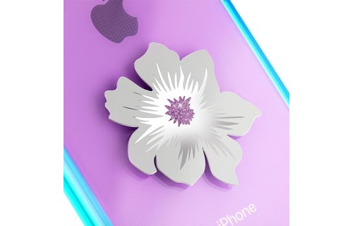 Case Mate Car Charms Magnetic Vent Mount Kit - White Silver Flower