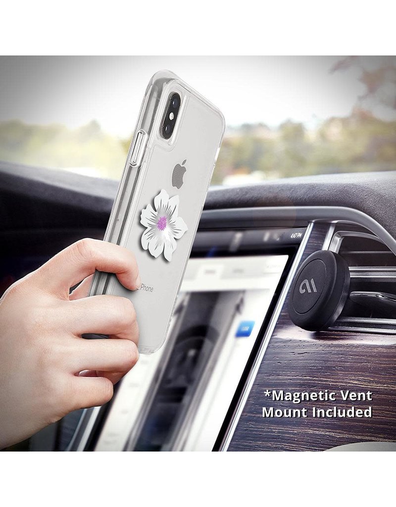 Case Mate Case Mate Car Charms Magnetic Vent Mount Kit - White Silver Flower
