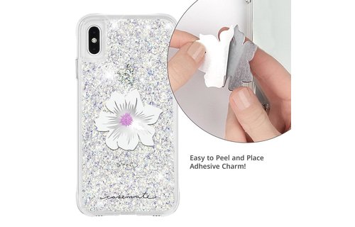 Case Mate Car Charms Magnetic Vent Mount Kit - White Silver Flower