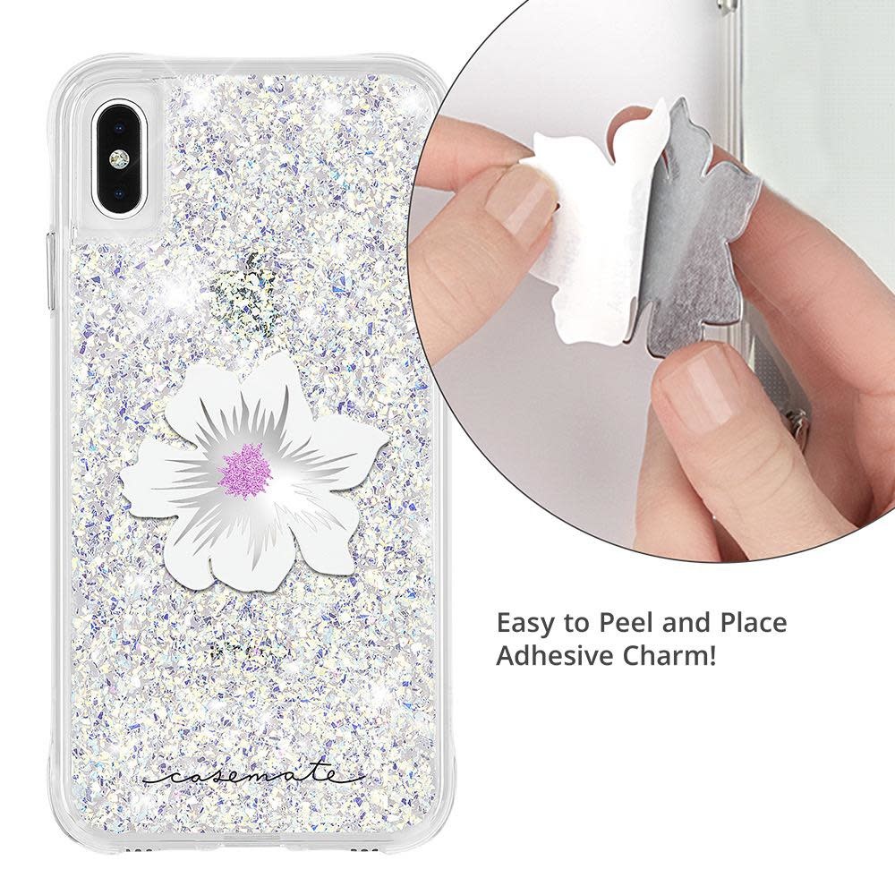 Case Mate Car Charms Magnetic Vent Mount Kit - White Silver Flower