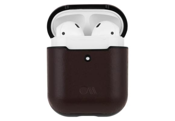 Case Mate Hook Ups Leather Apple Airpod 1/2 Case and Neck Strap - Tobacco Brown