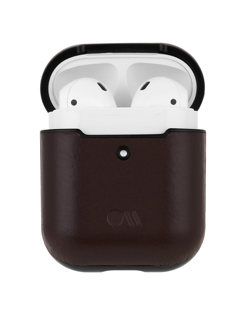 Case Mate Case Mate Hook Ups Leather Apple Airpod 1/2 Case and Neck Strap - Tobacco Brown