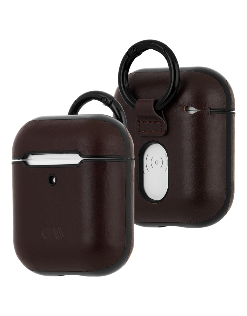 Case Mate Case Mate Hook Ups Leather Apple Airpod 1/2 Case and Neck Strap - Tobacco Brown