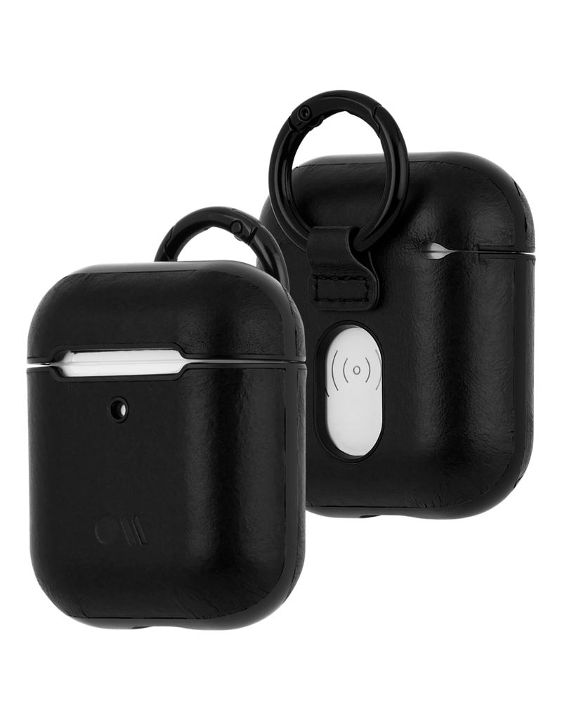 Case Mate Case Mate Hook Ups Leather Apple Airpod Case and Neck Strap - Black