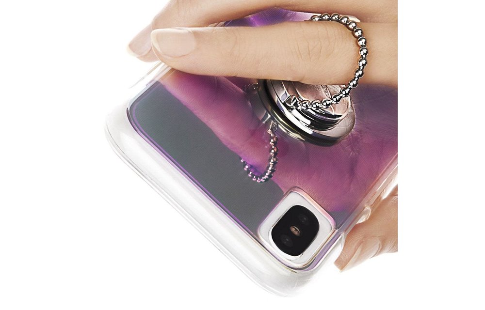 Case Mate Ring Stand and Grip - Dotted - Silver