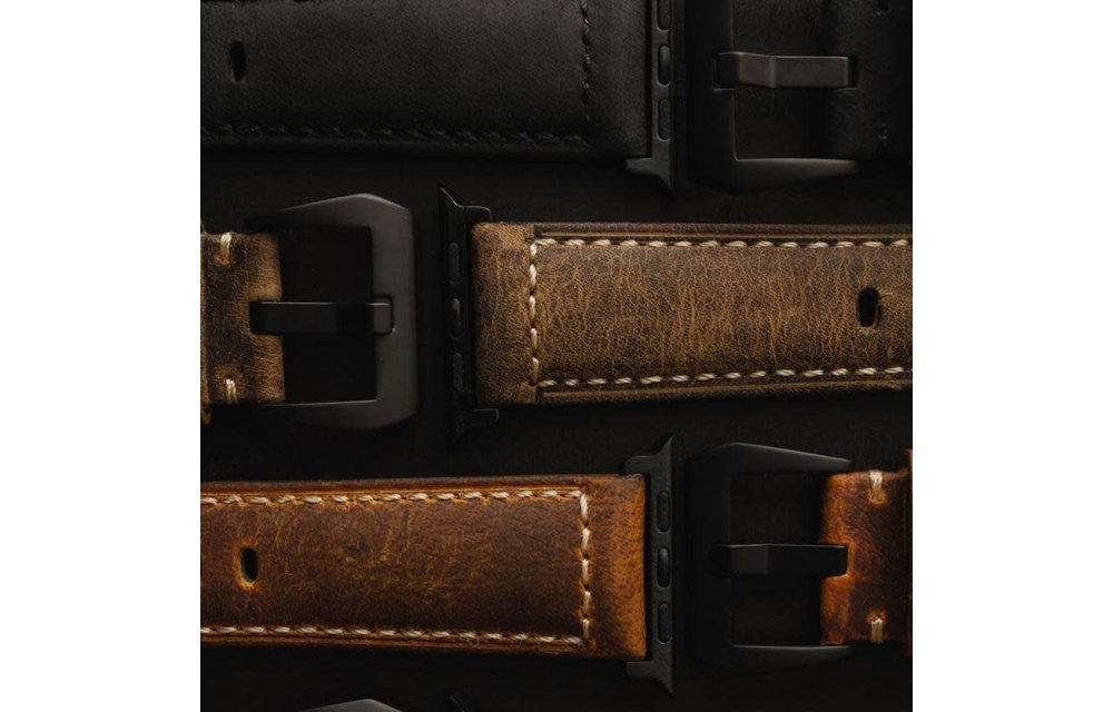 Bull Strap Genuine Bold Leather Strap for Apple Watch 38/40/41mm - Vintage/Black