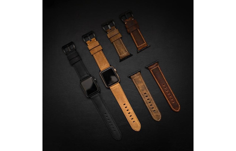 Bull Strap Genuine Bold Leather Strap for Apple Watch 38/40/41mm - Vintage/Black