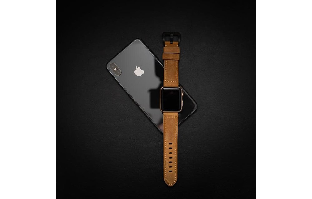 Bull Strap Genuine Bold Leather Strap for Apple Watch 38/40/41mm - Classic/Black