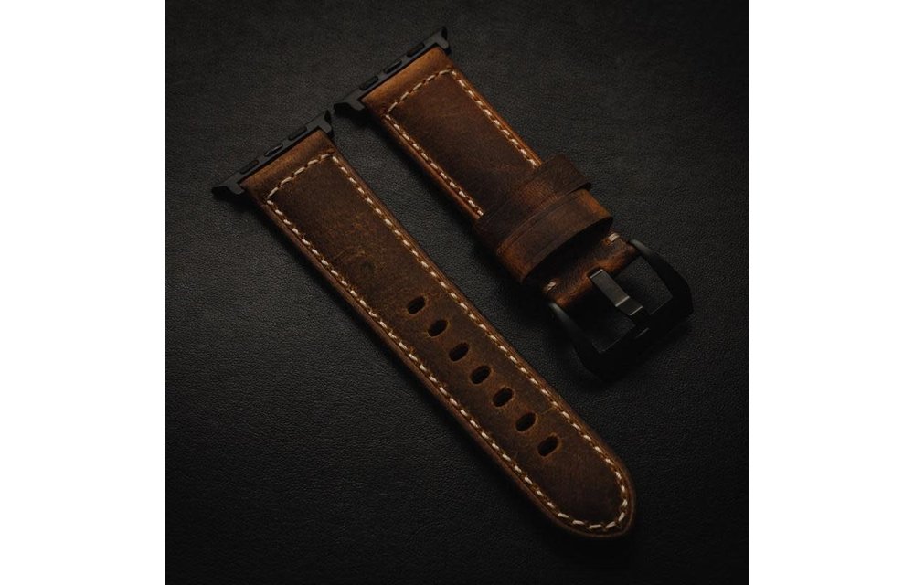 Bull Strap Genuine Bold Leather Strap for Apple Watch 38/40/41mm - Terra/Black