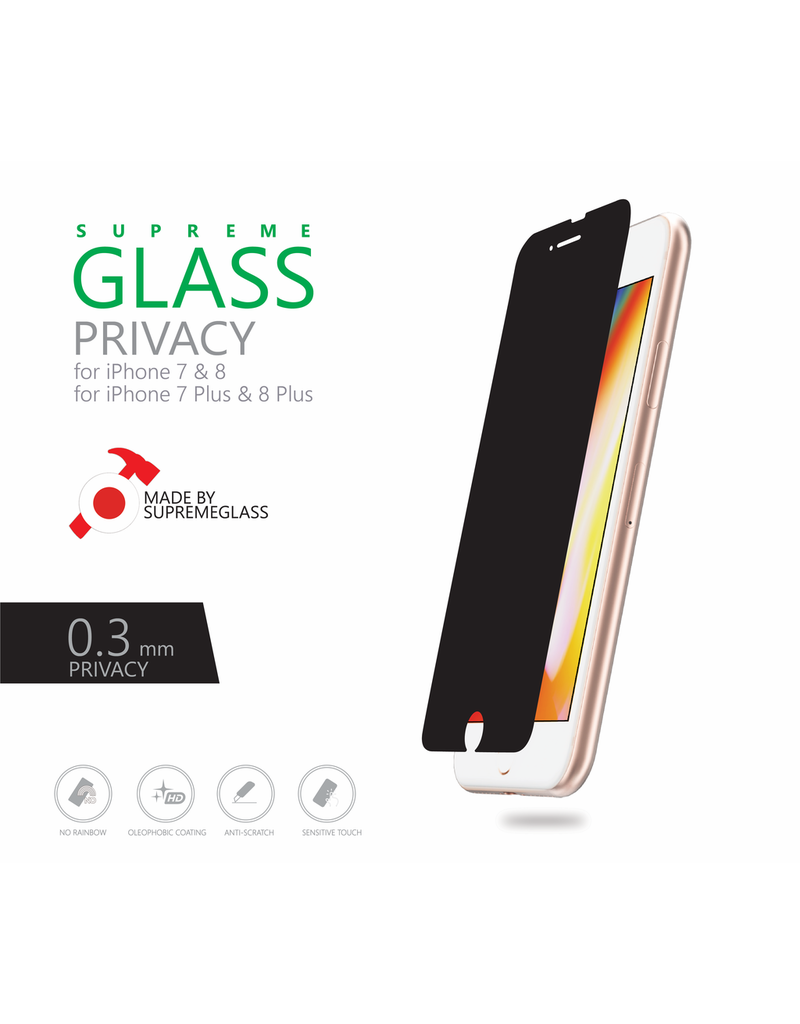 AMAZINGthing AT IPHONE 7/8 0.3MM 180’ PRIVACY SUPREME GLASS
