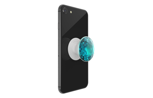 PopSockets PopGrips Swappable Abstract Device Stand and Grip - Disco Crystal Blue