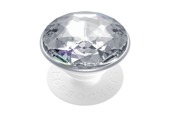 PopSockets PopGrips Swappable Abstract Device Stand and Grip - Disco Crystal Silver