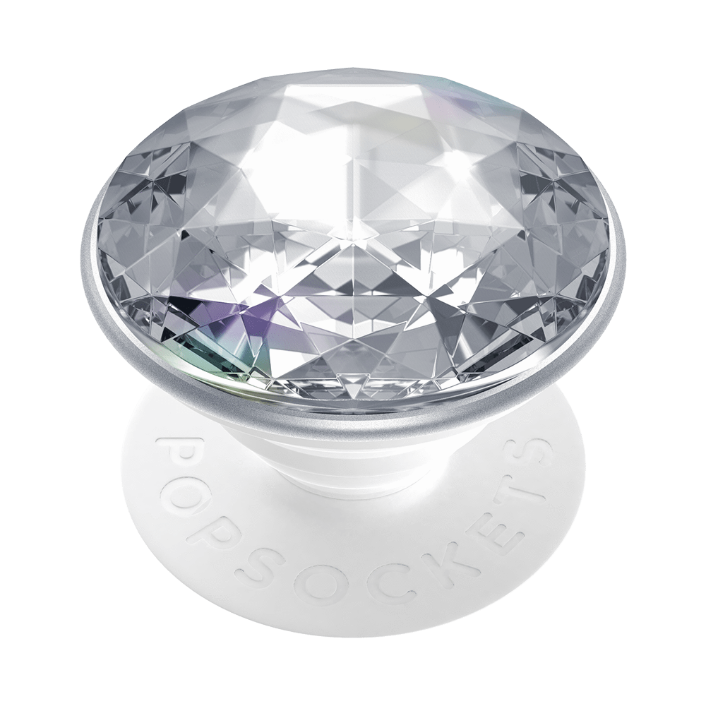 PopSockets PopGrips Swappable Abstract Device Stand and Grip - Disco Crystal Silver