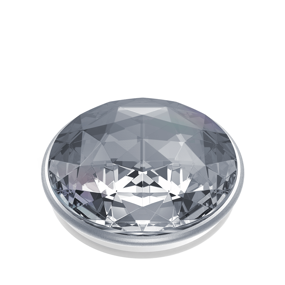 PopSockets PopGrips Swappable Abstract Device Stand and Grip - Disco Crystal Silver