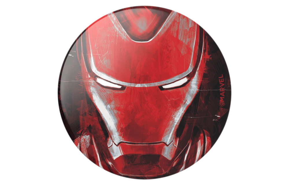 PopSockets PopGrips Licensed Swappable Device Stand and Grip - Iron Man Portrait Gloss