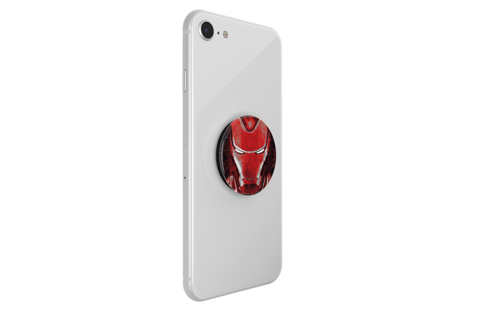 PopSockets PopGrips Licensed Swappable Device Stand and Grip - Iron Man Portrait Gloss
